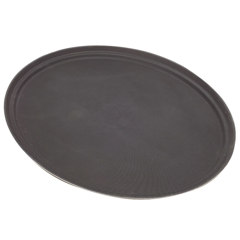 Serviertablett oval, Fiberglas rutschfest, schwarz - 58,5x78,7cm