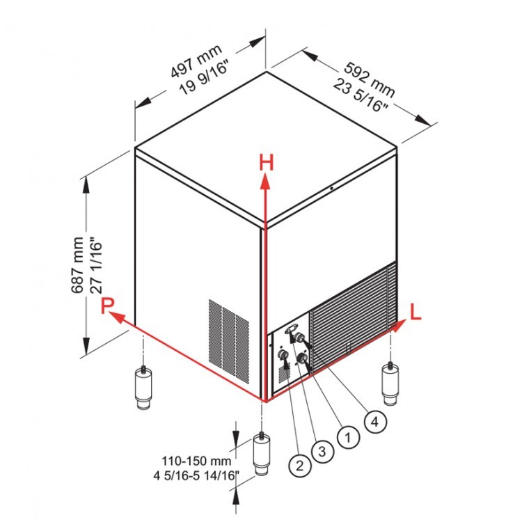 Brema Eiswürfelbereiter CB Serie 316A HC B-QUBE DP - Würfel (38kg)