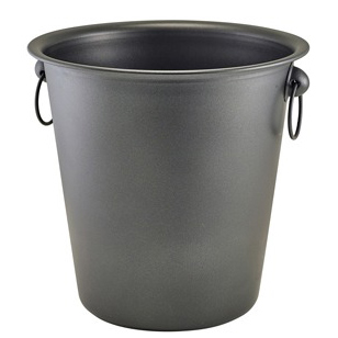 Flaschenkühler / Weinkühler, metallic-schwarz, mit Ringgriffen - 21,5x20,5cm Flaschenkühler / Weinkühler, metallic-schwarz, mit Ringgriffen - 21,5x20,5cm