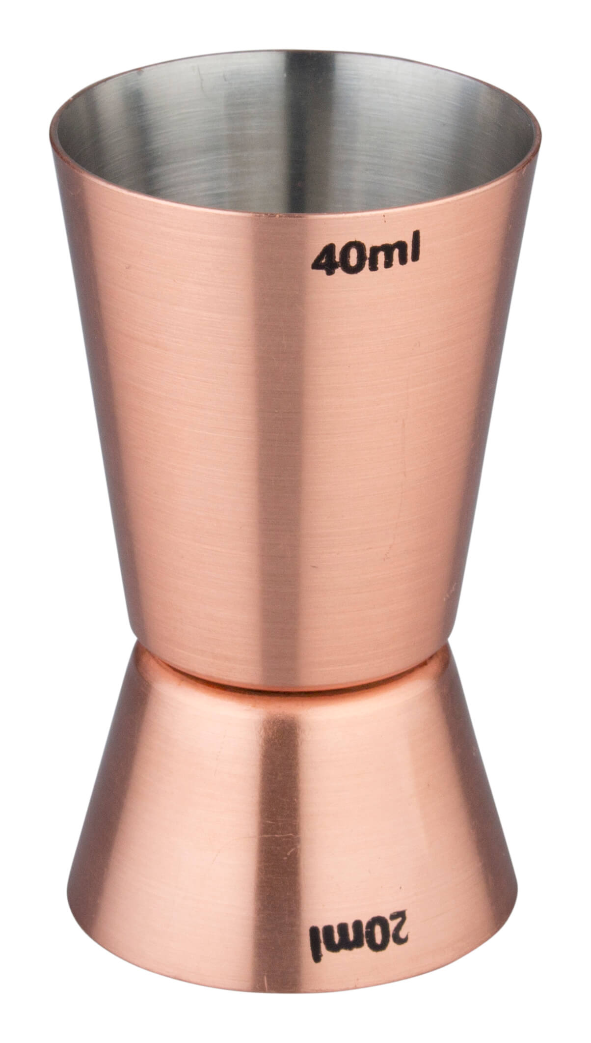 Doppelmessbecher, kupferfarben, Edelstahl (2/4cl)