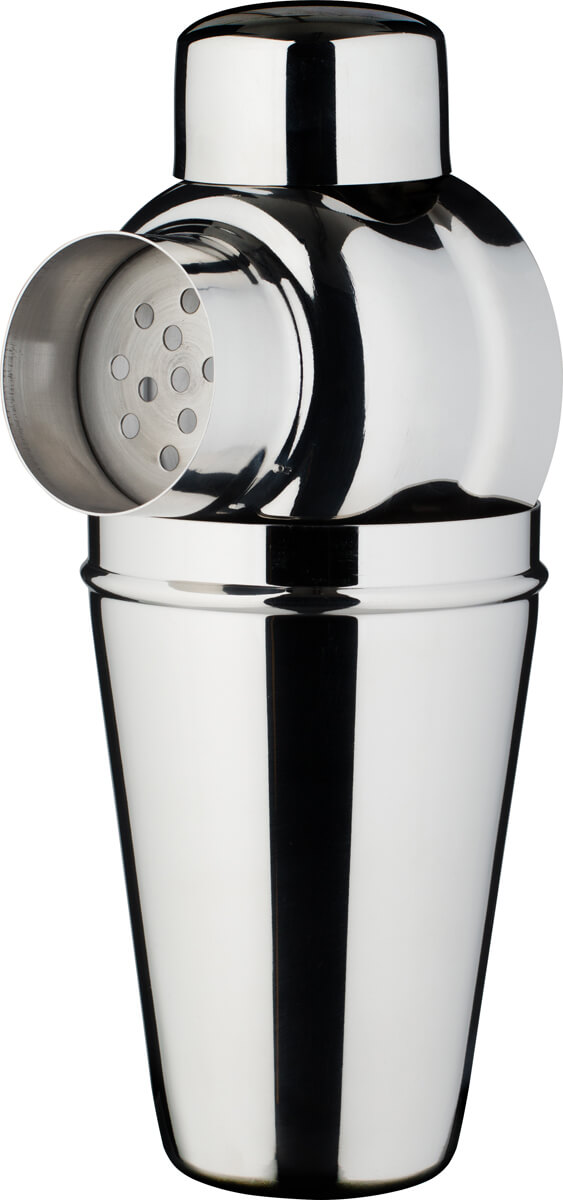 Cocktail Shaker, BAR AID, glänzender Edelstahl, dreiteiliger (500ml)