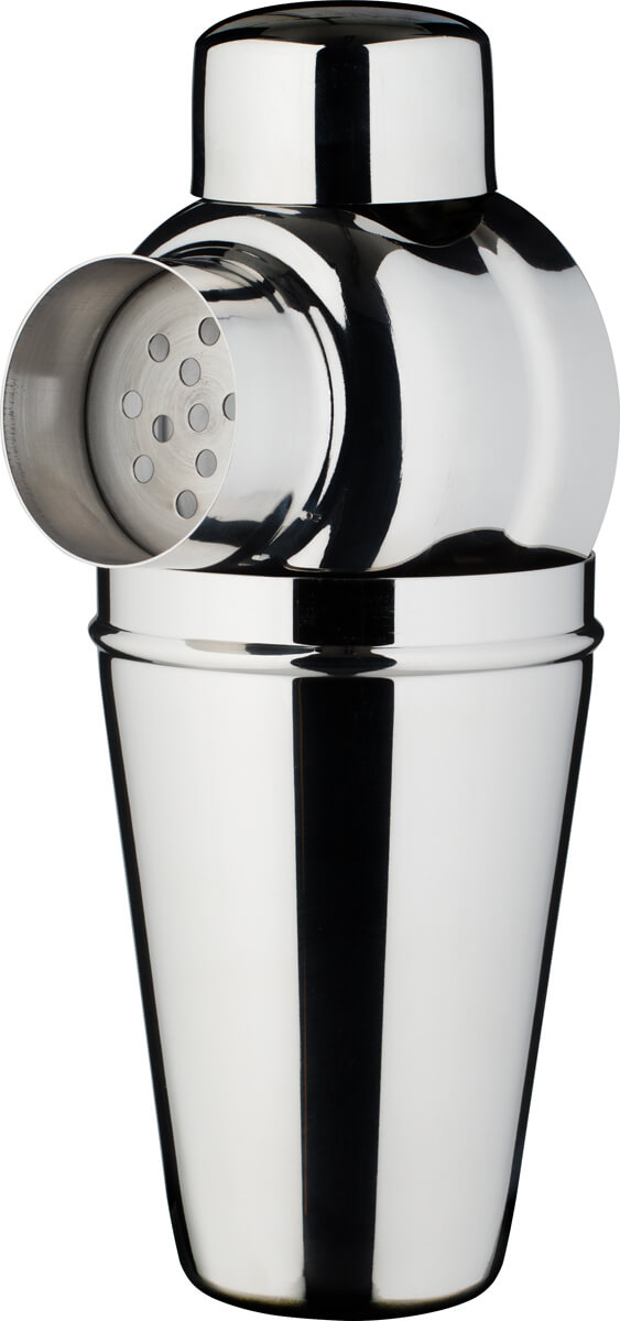 Cocktail Shaker, Edelstahl glänzend, dreiteilig (500ml)