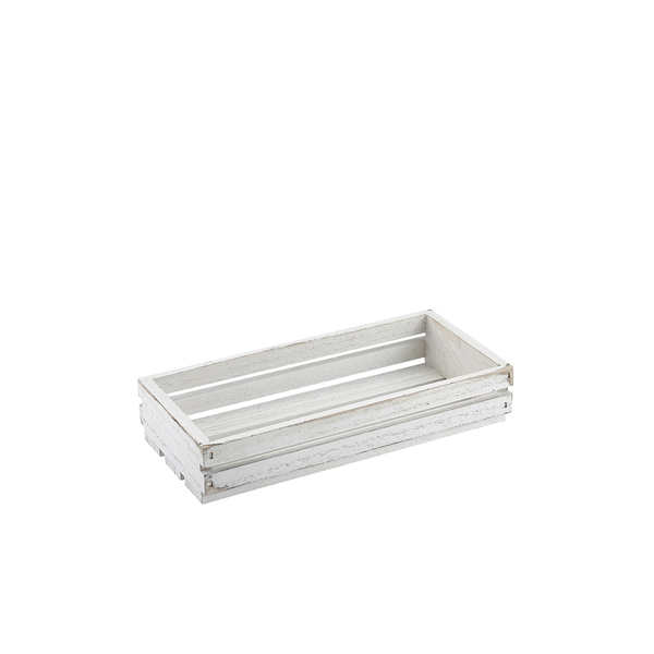 Rustikale Holzkiste, white wash - 25x12x5cm