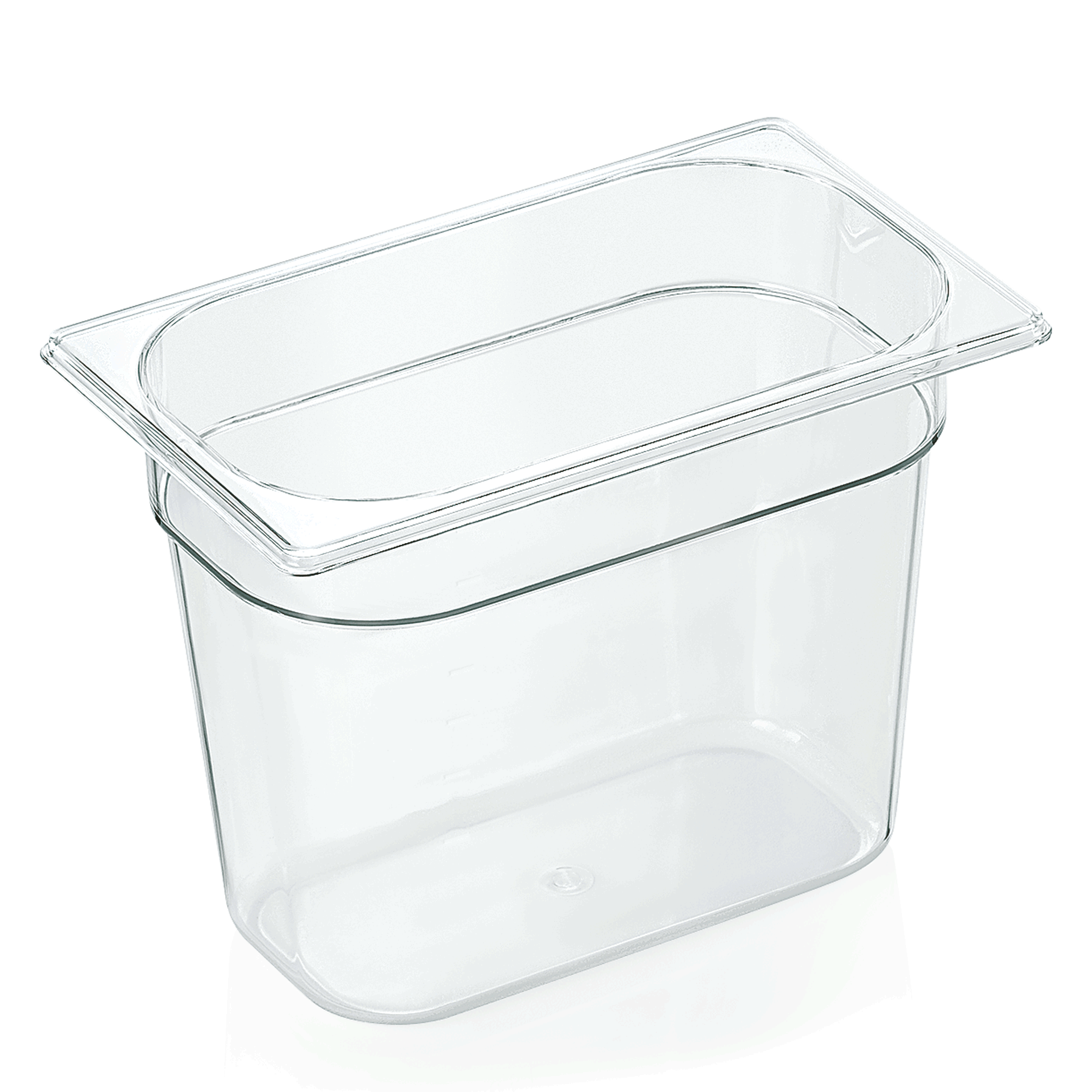 GN 1/4 Behälter mit Skalierung, Polycarbonat transparent - H 20cm (Serie GN 94) GN 1/4 Behälter mit Skalierung, Polycarbonat transparent - H 20cm (Serie GN 94)