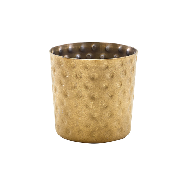 Edelstahlbecher / Snackbecher gehämmert vintage goldfarben - 8,5x8,5cm/400ml (12 Stk.) Edelstahlbecher / Snackbecher gehämmert vintage goldfarben - 8,5x8,5cm/400ml (12 Stk.)