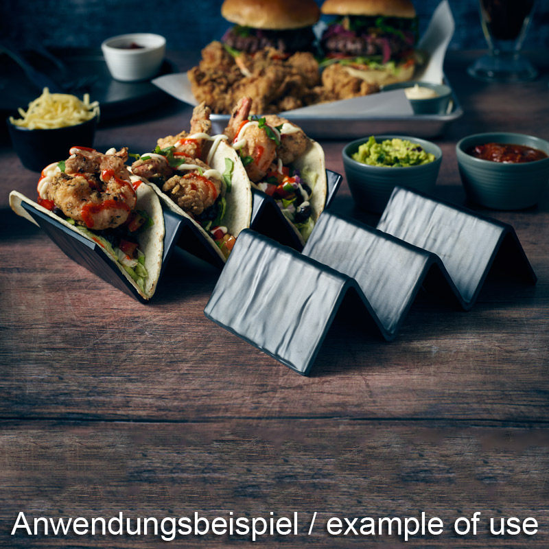 Fast-Food-Ständer, Melamin schwarz - 2-3 Fächer (12 Stk.) Fast-Food-Ständer, Melamin schwarz - 2-3 Fächer (12 Stk.)
