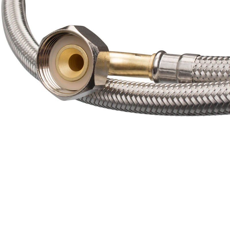 Stahlflexschlauch gebogen ø 3/4" FpxCFp - 1500mm DVGW Stahlflexschlauch gebogen ø 3/4" FpxCFp - 1500mm DVGW