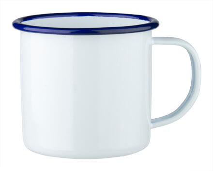 Emaille-Becher, weiß, mit Henkel - 360ml Emaille-Becher, weiß, mit Henkel - 360ml