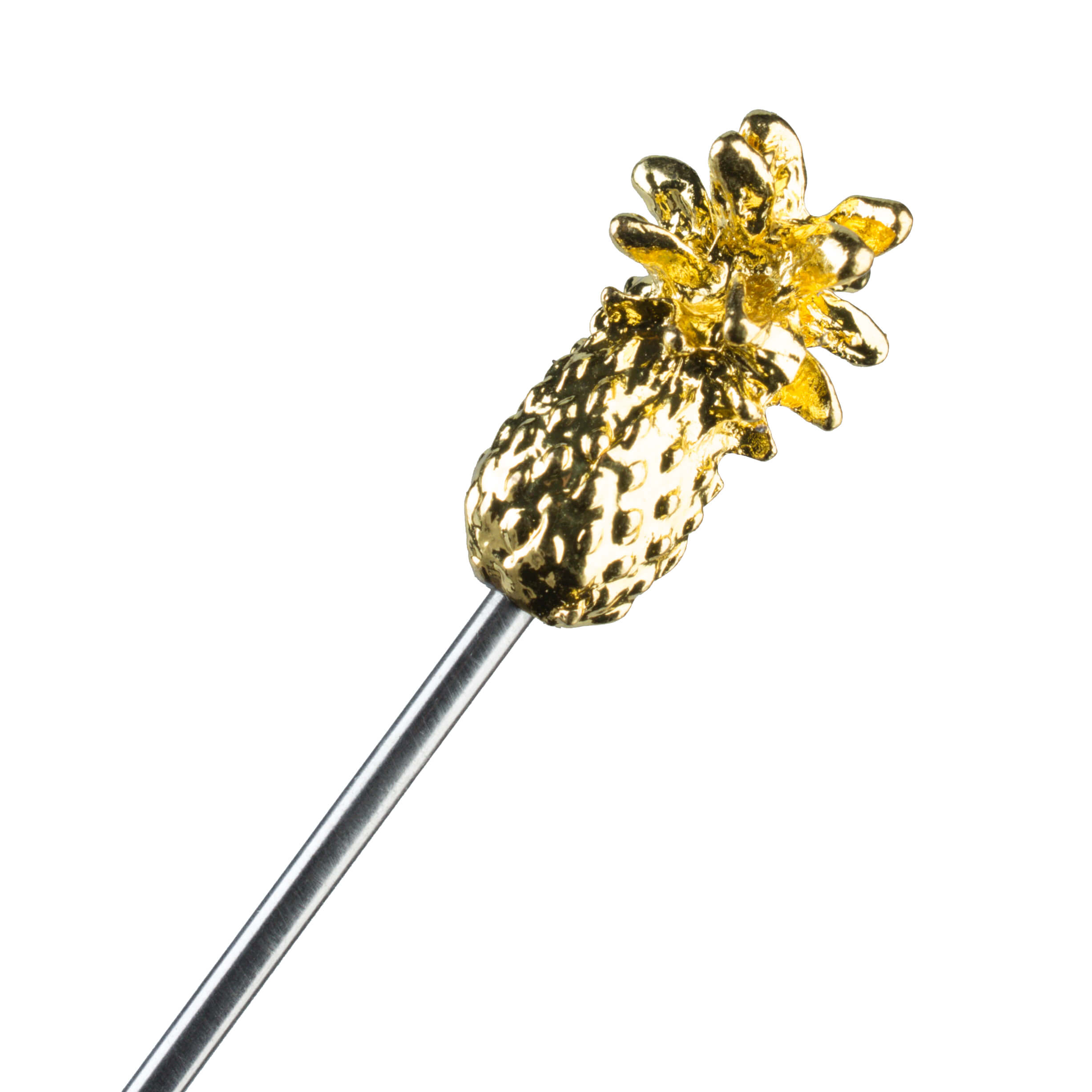 Cocktailspieße Ananas, Metall goldfarben - 11,6cm (10 Stk.)
