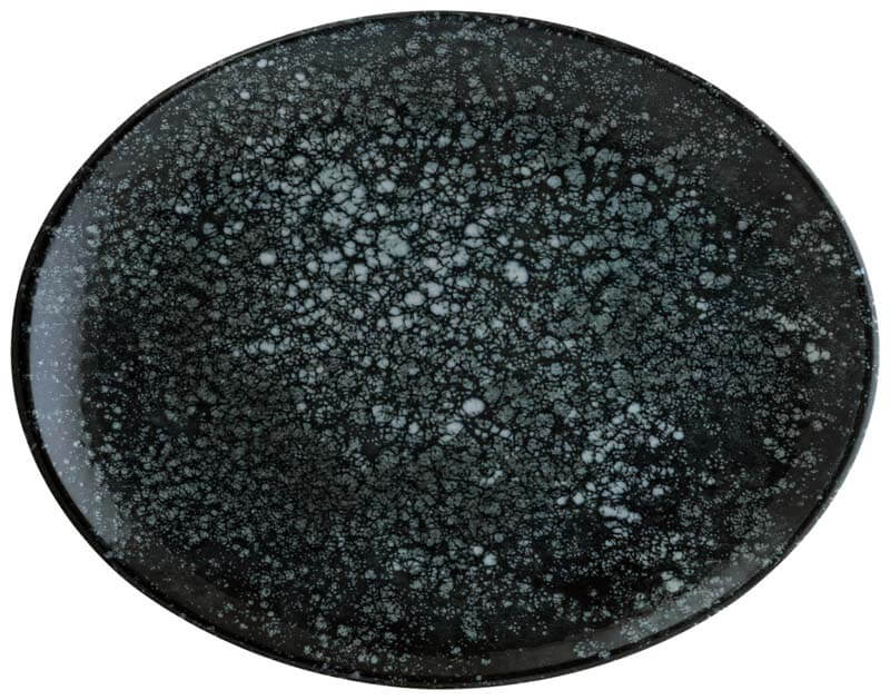 Bonna Cosmos Black Moove Platte oval 31x24cm schwarz - 6 Stück