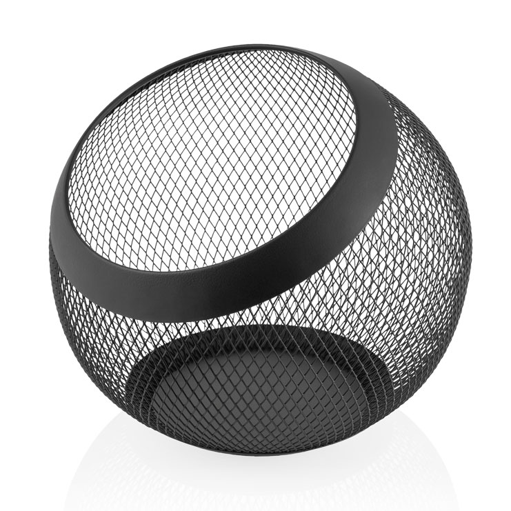 Metallkorb schwarz, Kugelform - 24x24cm