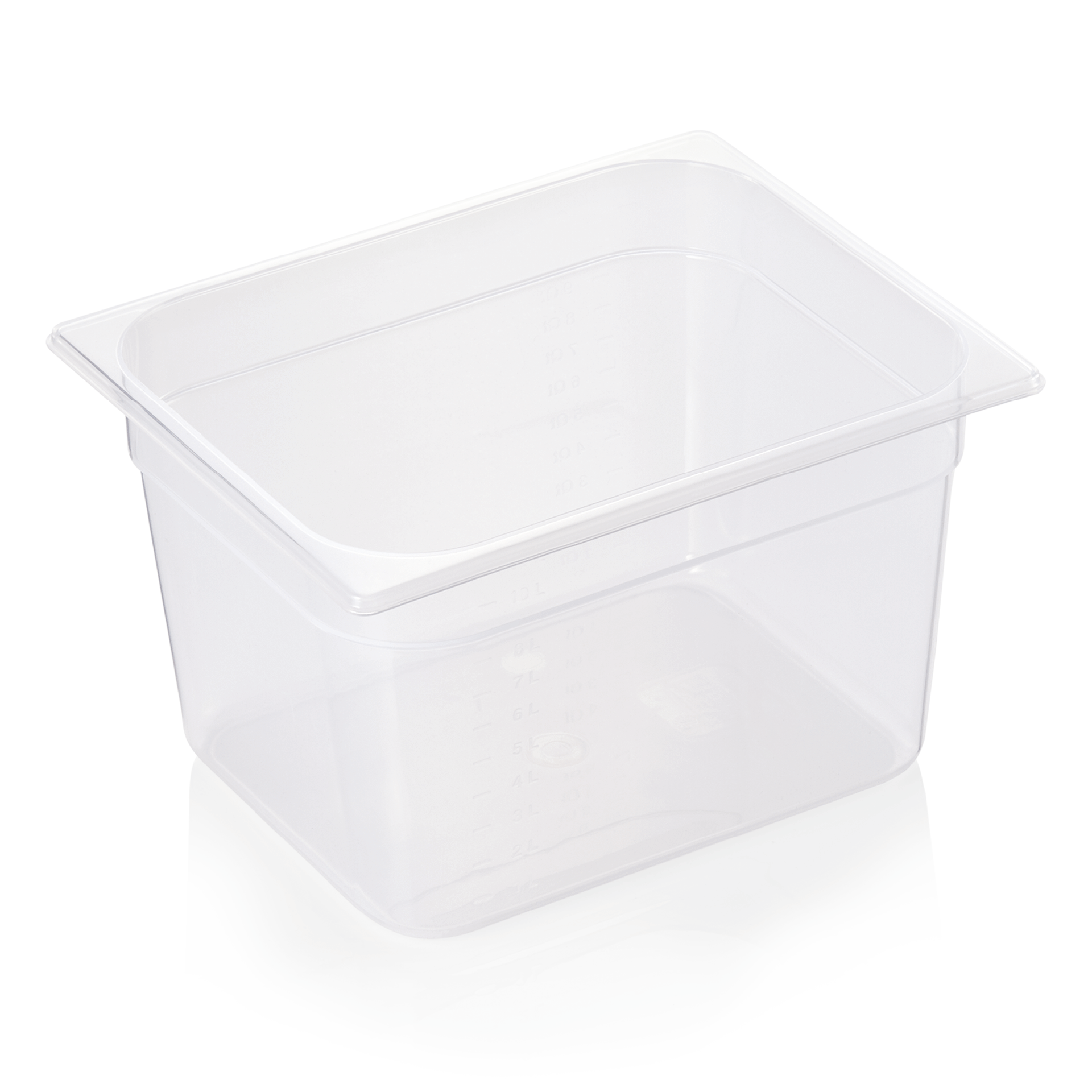 GN 1/2 Behälter mit Skalierung, Polypropylen - H 20cm (Serie GN 84) GN 1/2 Behälter mit Skalierung, Polypropylen - H 20cm (Serie GN 84)