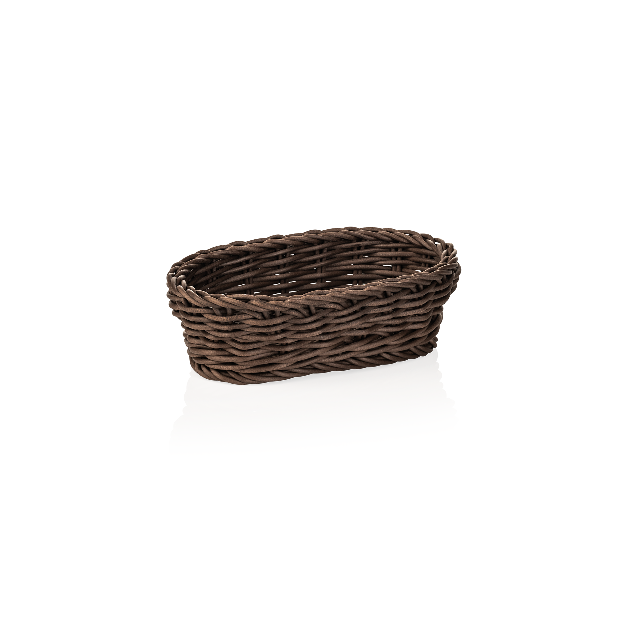 Korb oval, Polypropylen braun - 19x12x6cm Korb oval, Polypropylen braun - 19x12x6cm
