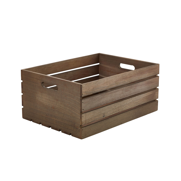 Rustikale Holzkiste dunkel - 41x30x18cm Rustikale Holzkiste dunkel - 41x30x18cm