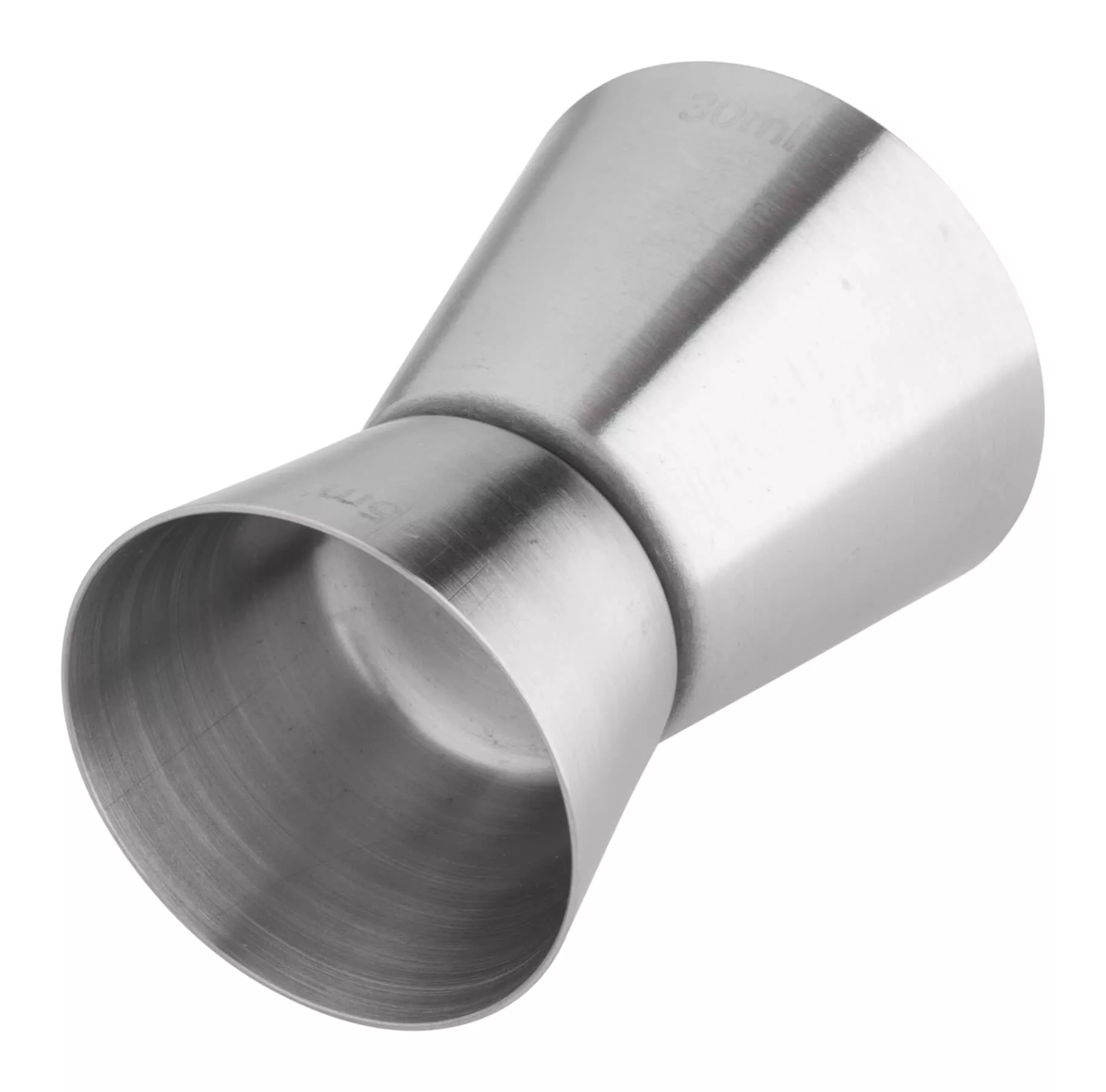 Doppelmessbecher, gebürstet - Edelstahl (15ml/30ml) Doppelmessbecher, gebürstet - Edelstahl (15ml/30ml)