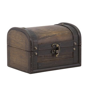 Mini-Schatzkiste, Holz - 11x15,8x11,4cm
