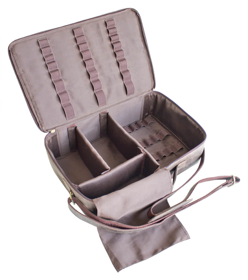 Bartasche aus Leder, braun, Prime Bar - mit Barzubehör (Tin in Tin)