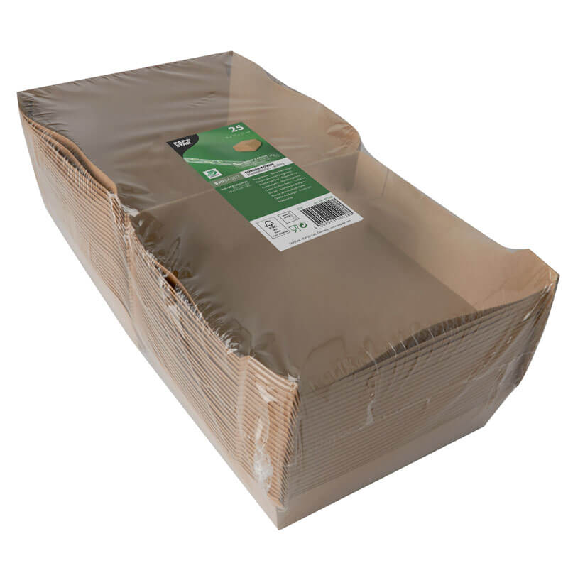 Burgerbox XXL, Pappe braun - 9x18,5x18,5cm (25 Stk.) Burgerbox XXL, Pappe braun - 9x18,5x18,5cm (25 Stk.)