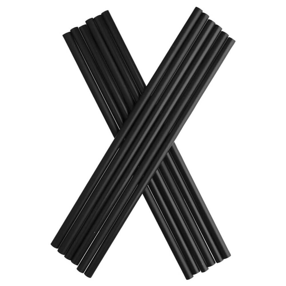 Trinkhalme, Kunststoff Mehrweg (6x200mm) - schwarz (135 Stk.)