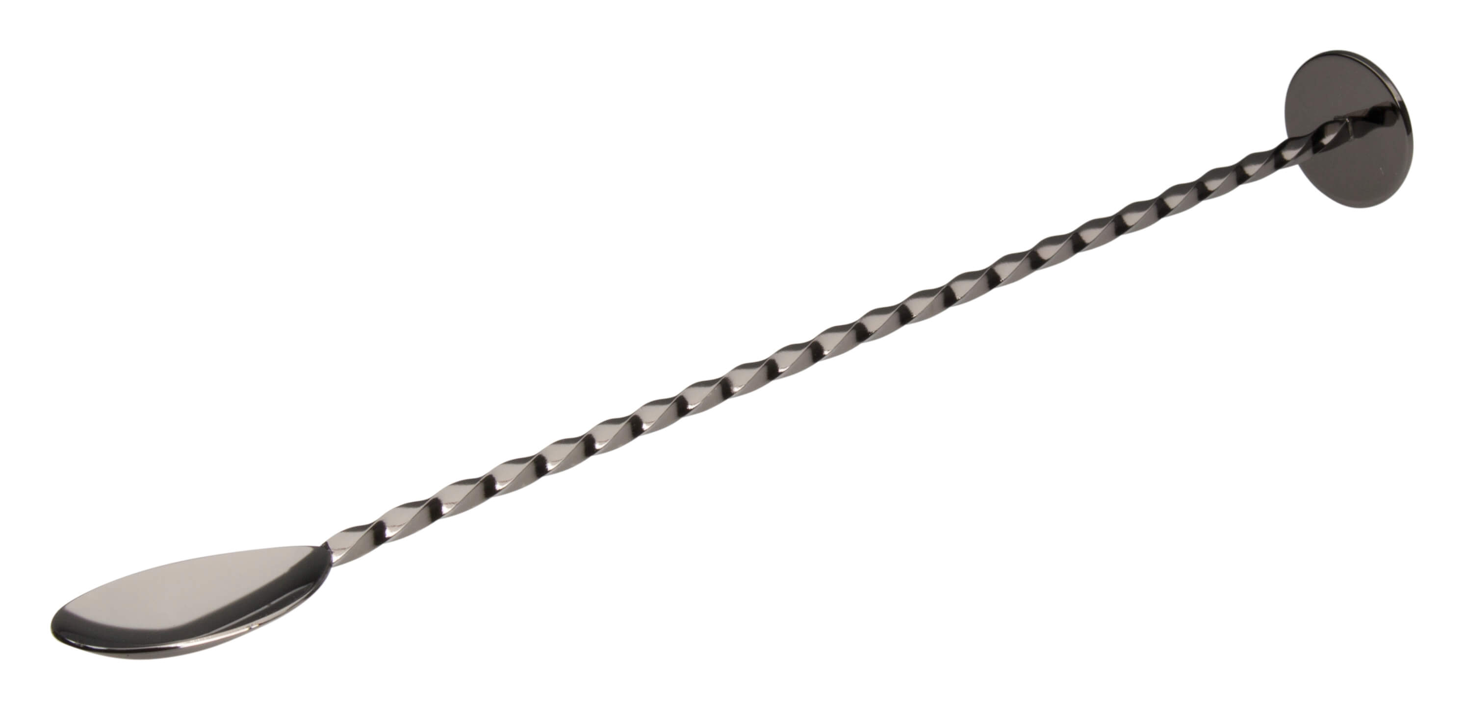 Barlöffel mit Disk, gunmetal black - 26,5cm