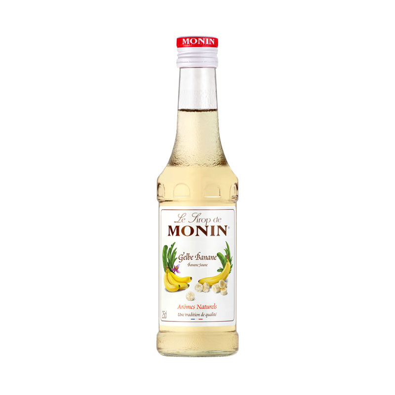 Banane gelb - Monin Sirup Kleinflasche (0,25l) Banane gelb - Monin Sirup Kleinflasche (0,25l)