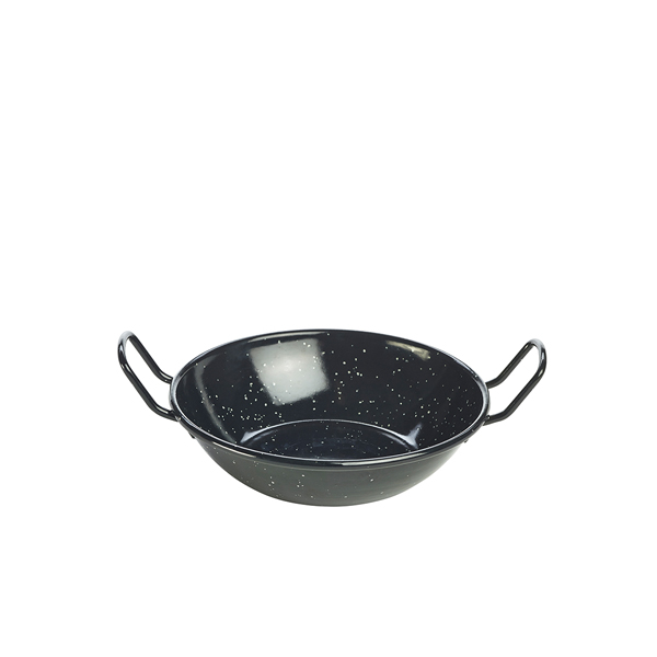 Emaille-Schale mit Henkeln, schwarz - 16cm/520ml (10 Stk.) Emaille-Schale mit Henkeln, schwarz - 16cm/520ml (10 Stk.)