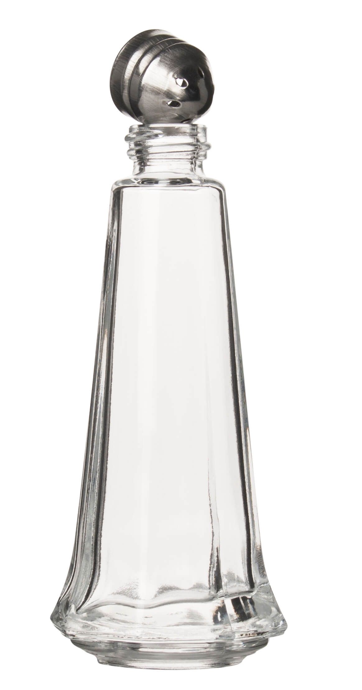Salz- und Pfefferstreuer "Tower", Glas und Chrom - 11cm