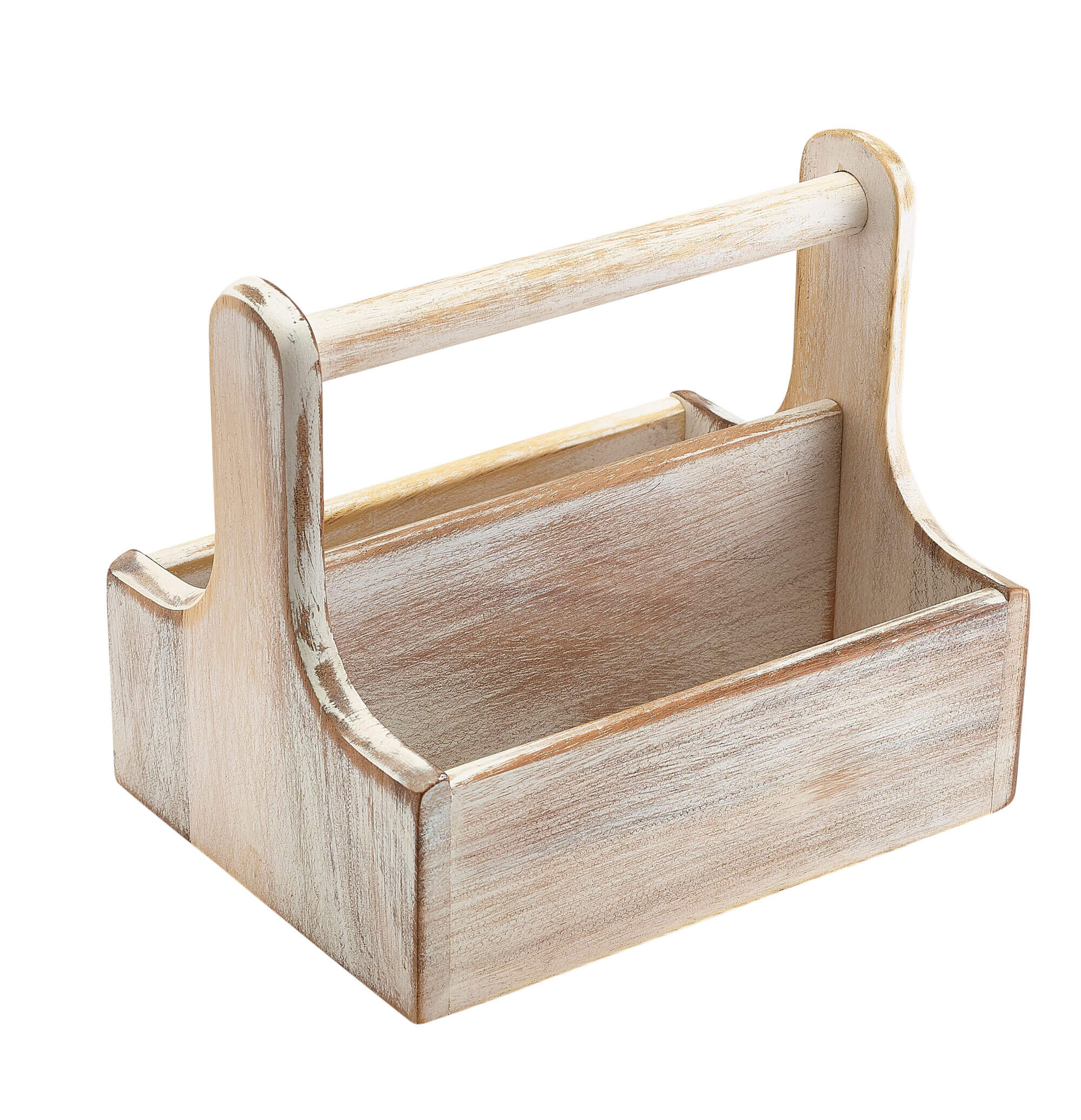 Table Caddy / Bar Organizer, Holz, weiß - 20x15,4x18cm