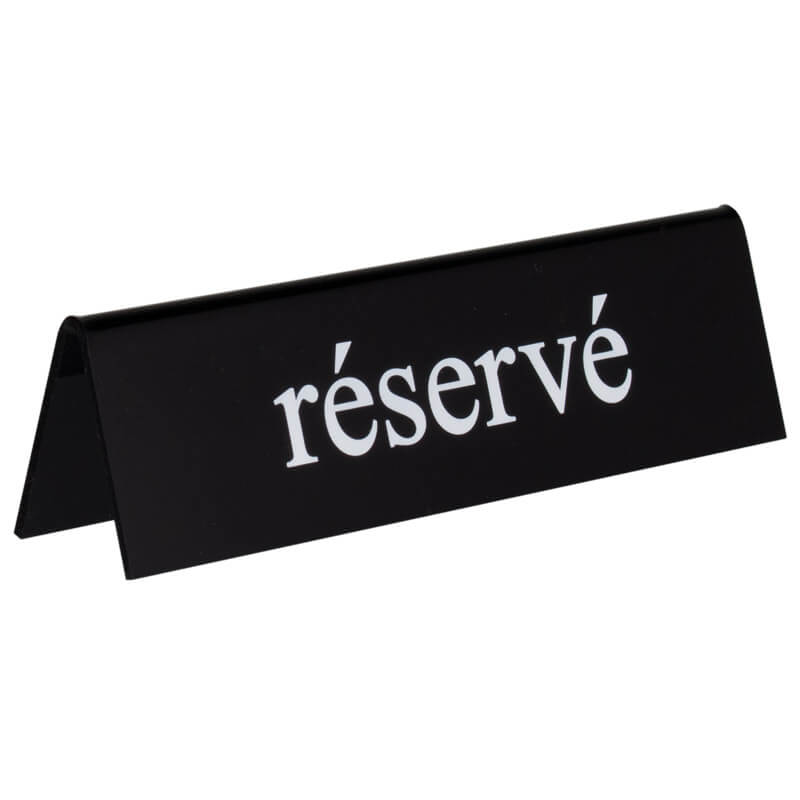 Tischaufsteller Kunststoff schwarz-weiß - réservé