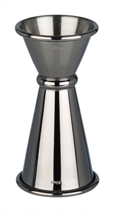 Doppelmessbecher Japan Style, gunmetal black - Edelstahl (20/40ml) Doppelmessbecher Japan Style, gunmetal black - Edelstahl (20/40ml)