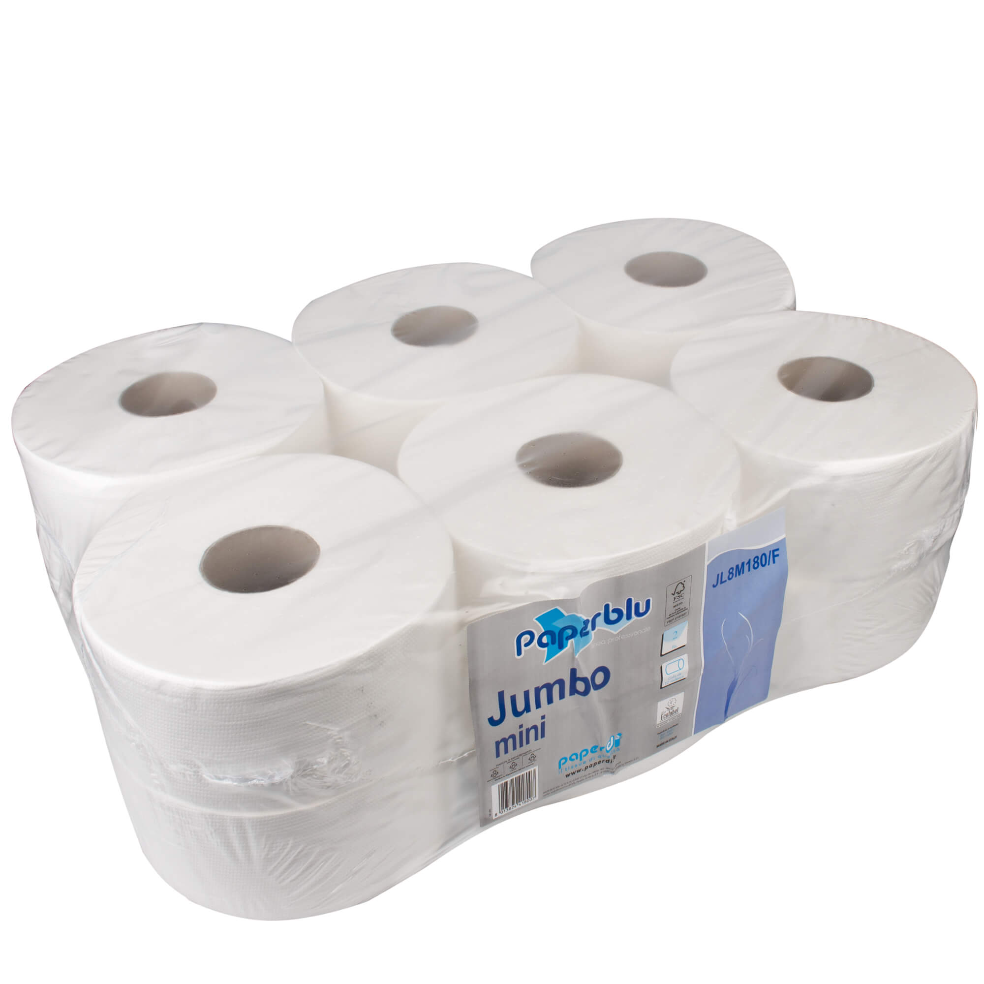 Mini Jumbo Toilettenpapier, 2lagig - weiß (12 Rollen)
