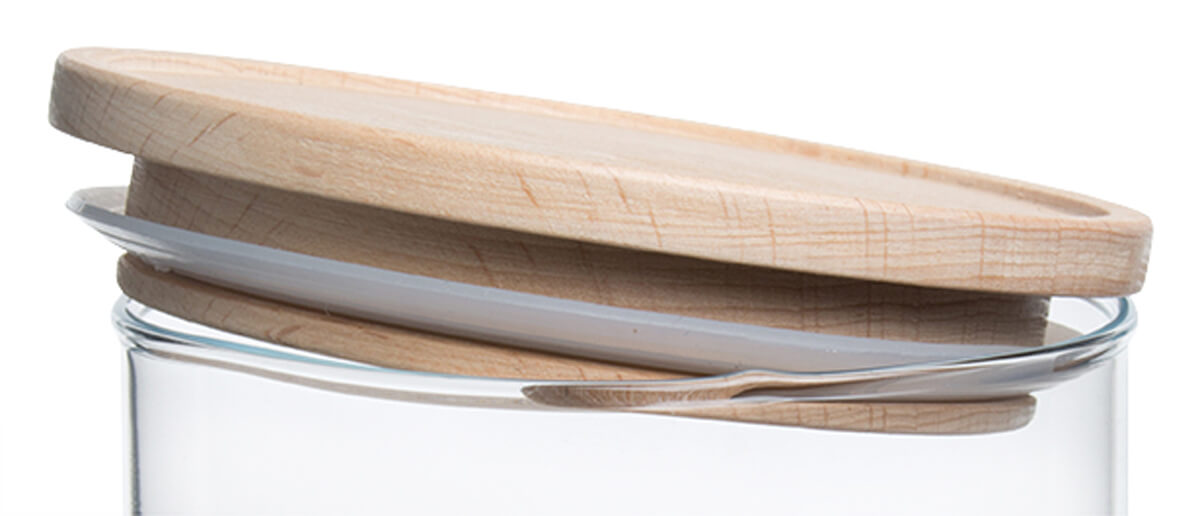 Vorratsglas mit Holzdeckel, Simax - 0,4l