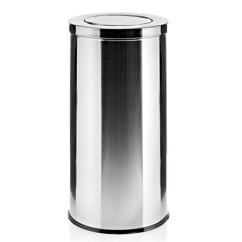 Abfalleimer mit Schwingdeckel, Edelstahl - 80 l