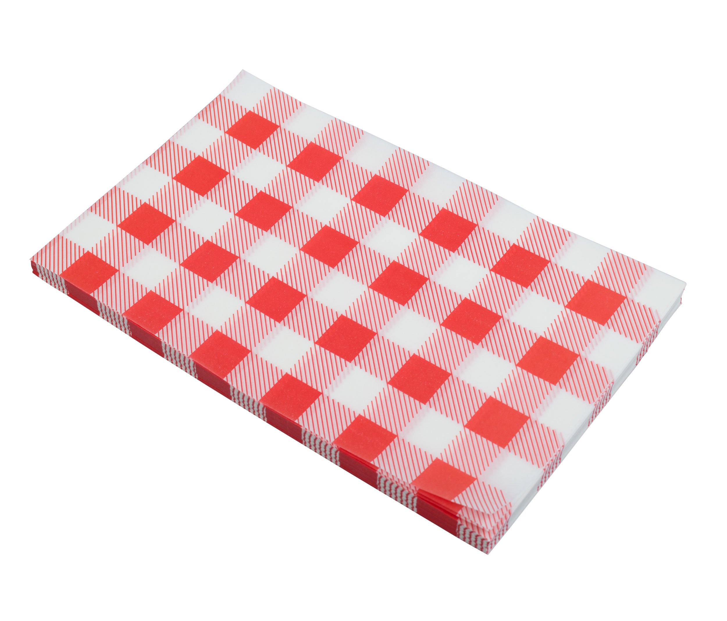 Einschlagpapier fettdicht, Karo rot - 19x31cm (200 Stk.)