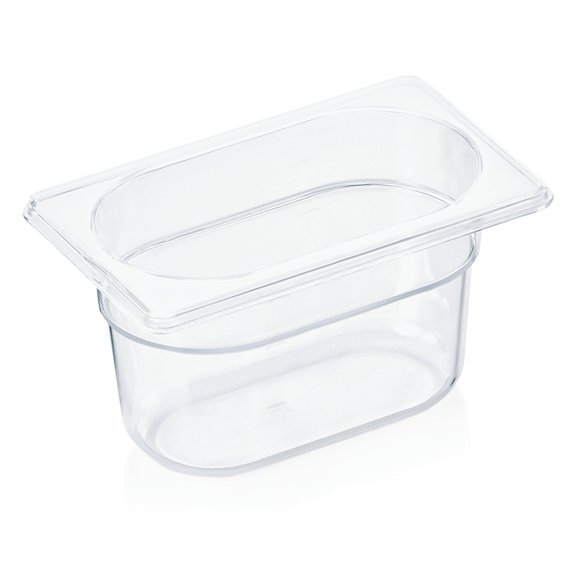 GN 1/9 Behälter mit Skalierung, Polycarbonat transparent - H 10cm (Serie GN 94) GN 1/9 Behälter mit Skalierung, Polycarbonat transparent - H 10cm (Serie GN 94)