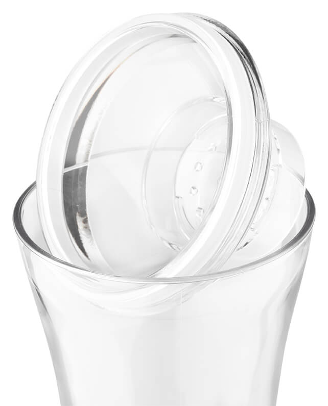 3-tlg. Cocktail Shaker, transparent - Kunststoff (600ml)