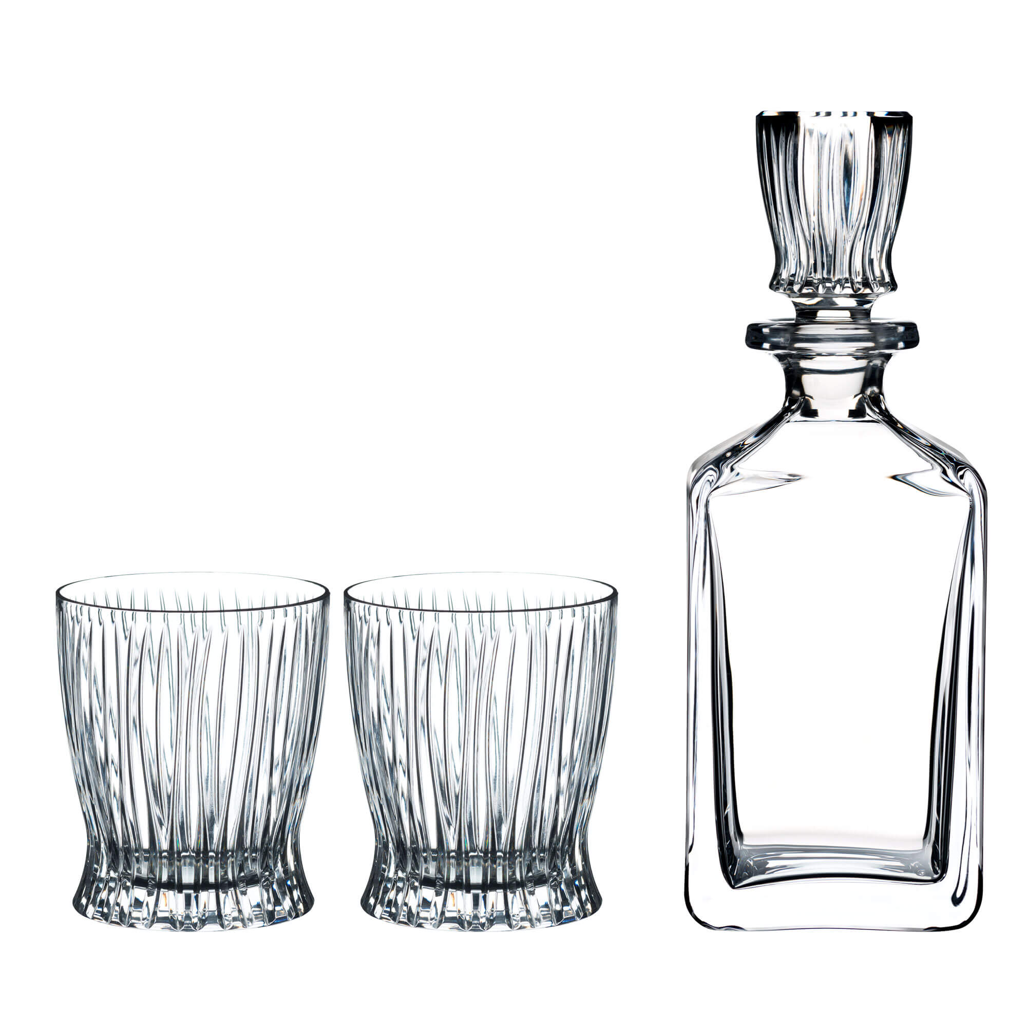 Whisky Set Fire, Riedel - 2 Tumbler + Whiskykaraffe