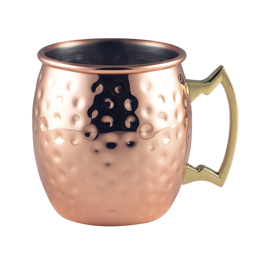 Moscow Mule Becher, Edelstahl kupferfarben, gehämmert - 400ml