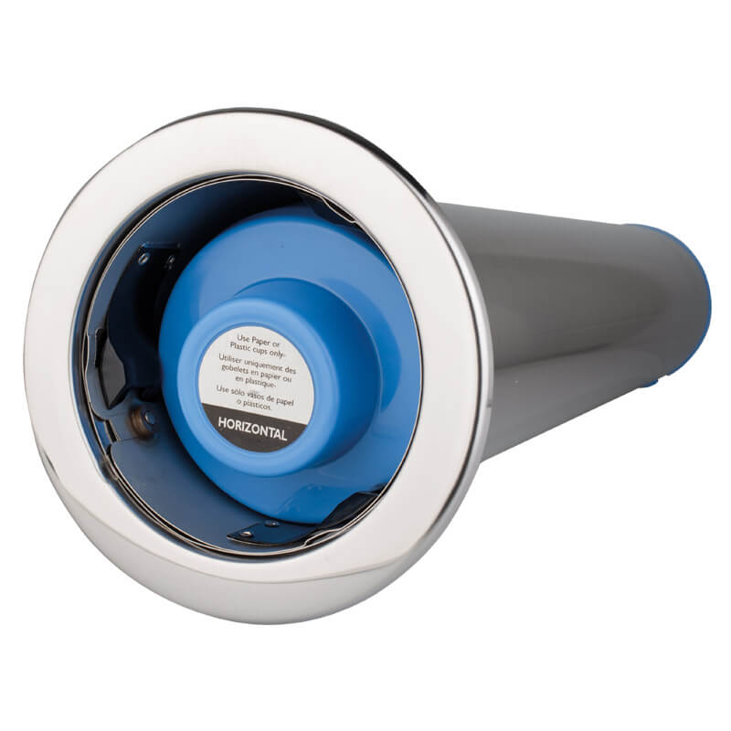 Becherspender Edelstahl, horizontal - medium (70-98mm Becher)