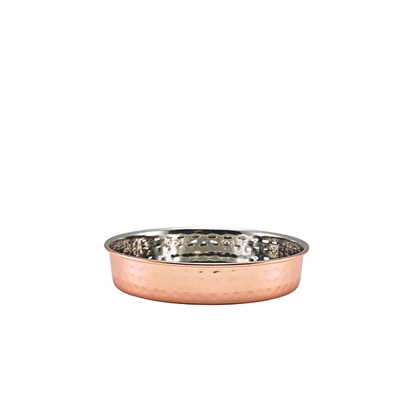 Präsentationsteller, Edelstahl gehämmert, kupferfarben - 15x3cm Präsentationsteller, Edelstahl gehämmert, kupferfarben - 15x3cm