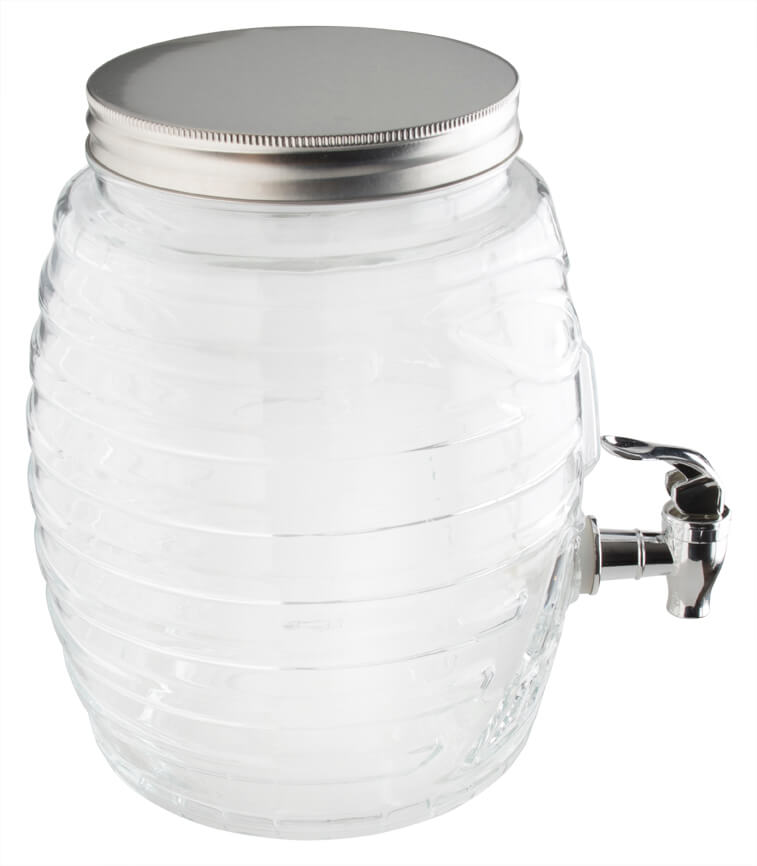 Getränkespender Tiki, Glas, mit Zapfhahn und Deckel - 5,0l Getränkespender Tiki, Glas, mit Zapfhahn und Deckel - 5,0l