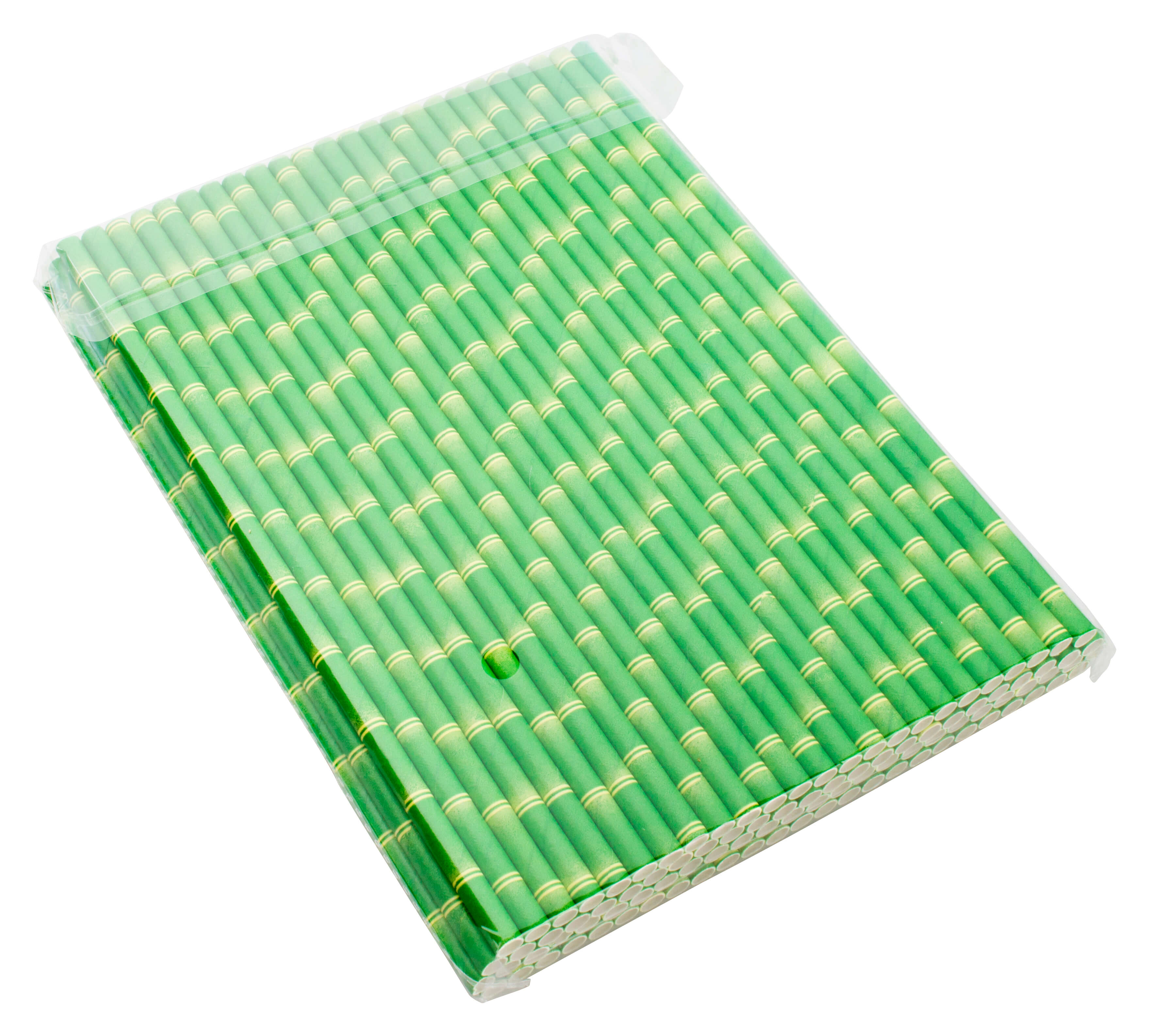 Trinkhalme, Papier (210x6mm), Bambus-Optik  - 100Stk.