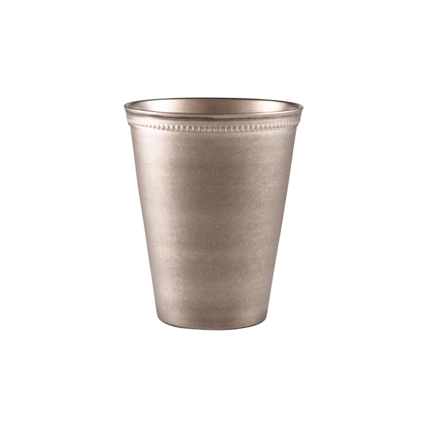 Servierbecher, Edelstahl vintage, Perlenrand - 380ml (12 Stk.) Servierbecher, Edelstahl vintage, Perlenrand - 380ml (12 Stk.)
