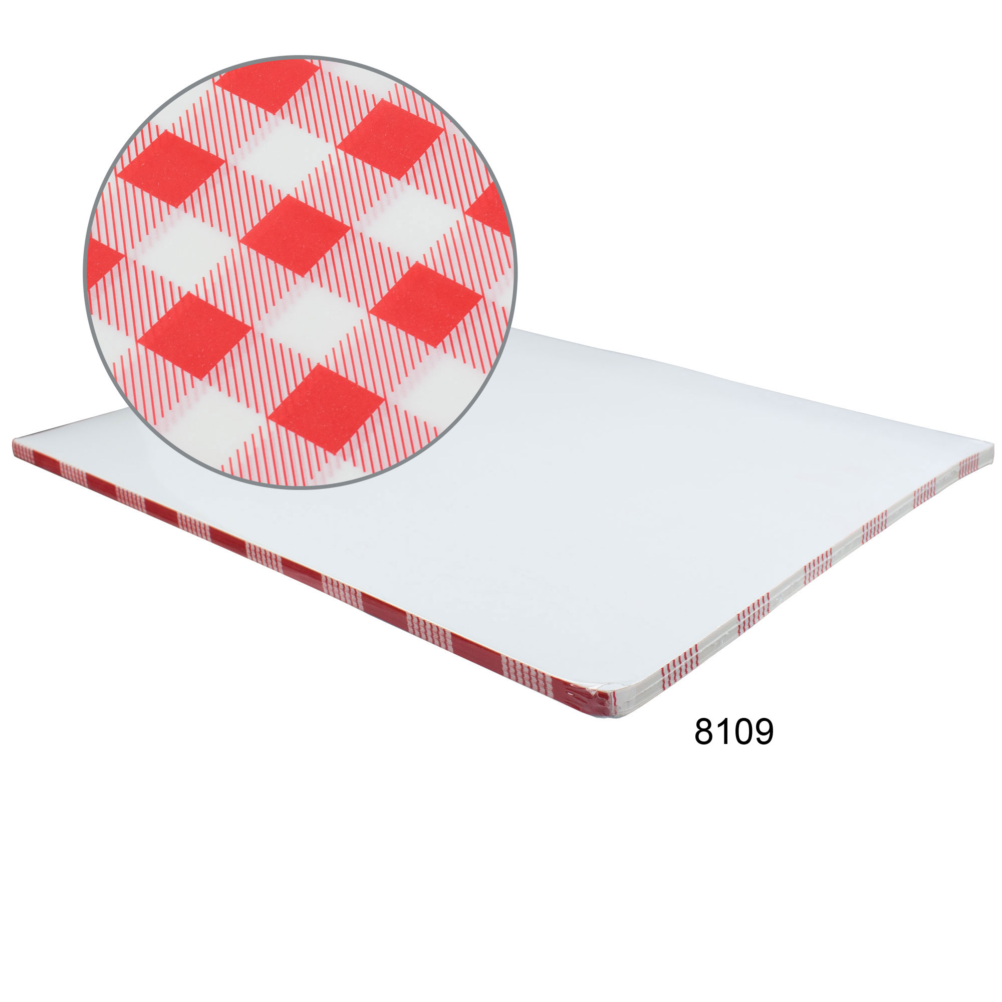 Einschlagpapier fettdicht, Karo rot - 19x31cm (200 Stk.)
