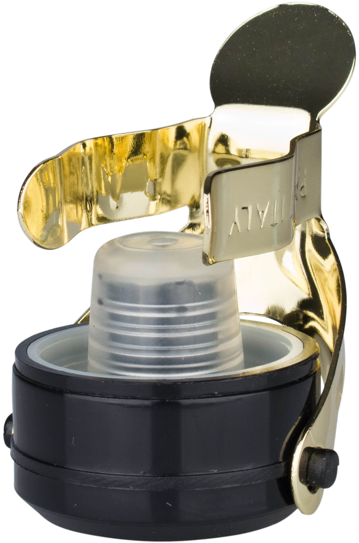 Sekt- / Champagnerflaschenverschluss Secure Bottle Sealer - schwarz-goldfarben