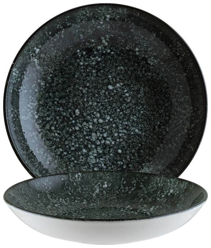 Bonna Cosmos Black Bloom Teller tief 25cm schwarz - 6 Stück Bonna Cosmos Black Bloom Teller tief 25cm schwarz - 6 Stück