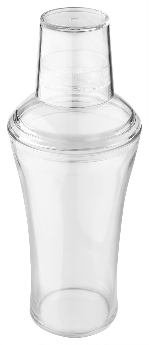 3-tlg. Cocktail Shaker, transparent - Kunststoff (600ml)