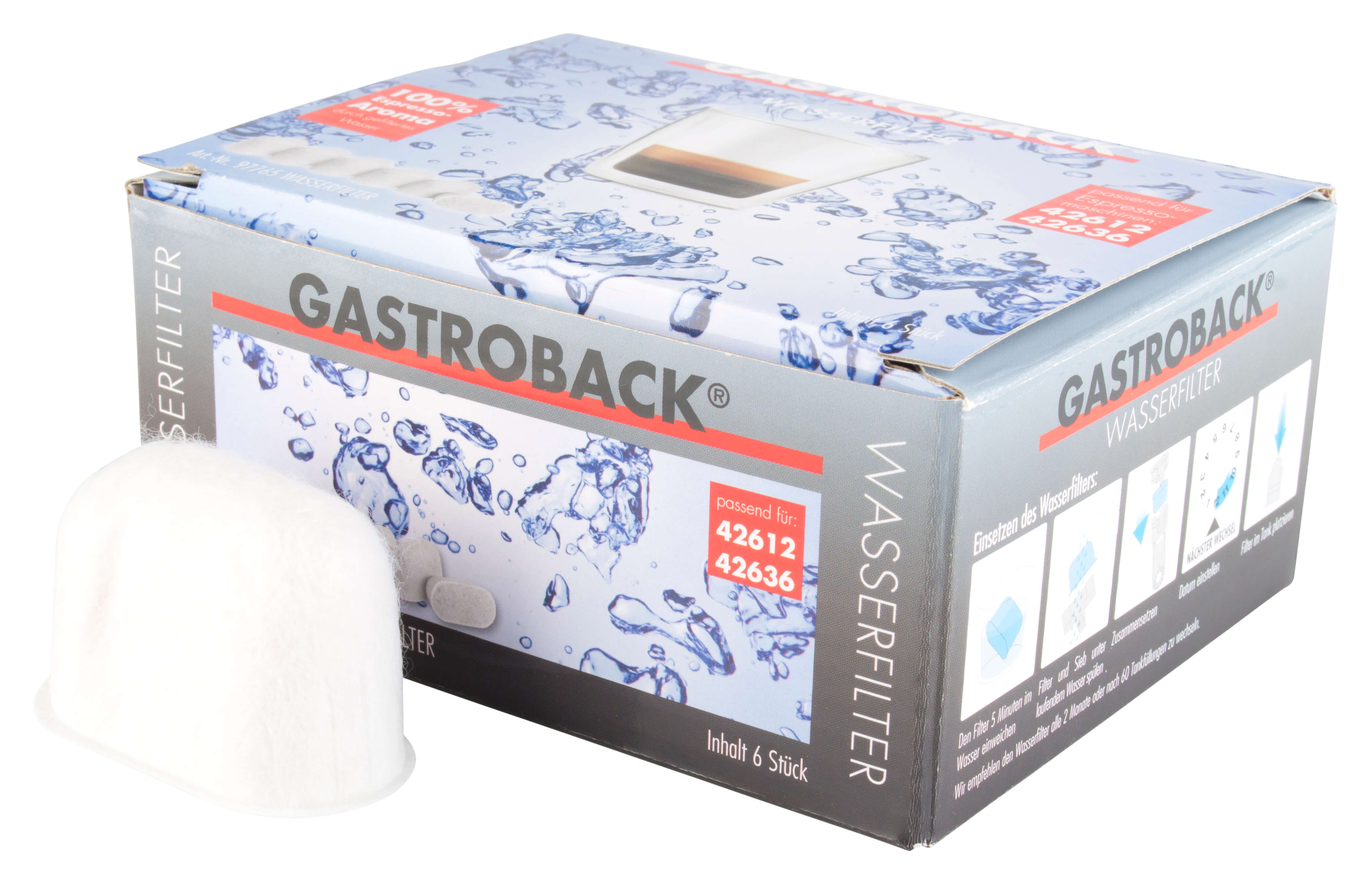 Anti-Kalk Wasserfilter für Gastroback (6 Stk.)