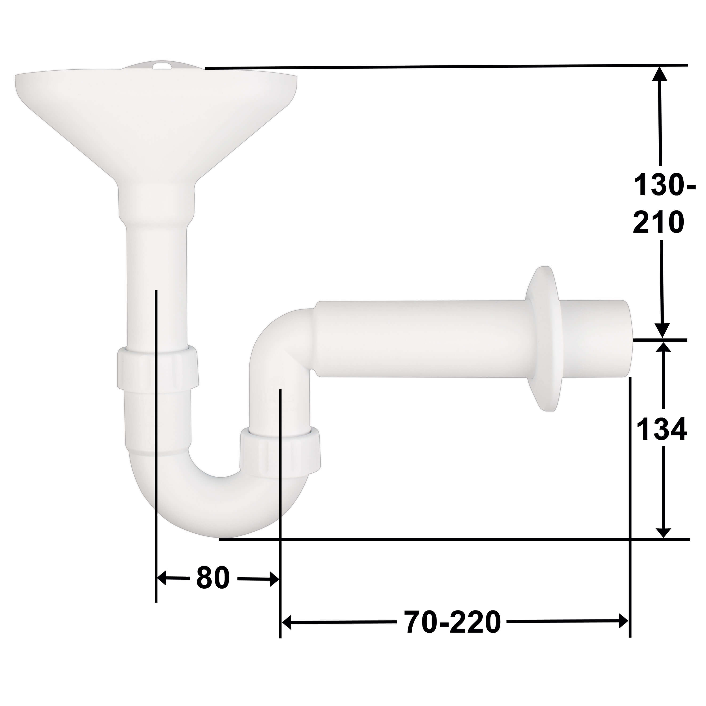 Trichtersiphon DN50 PP weis