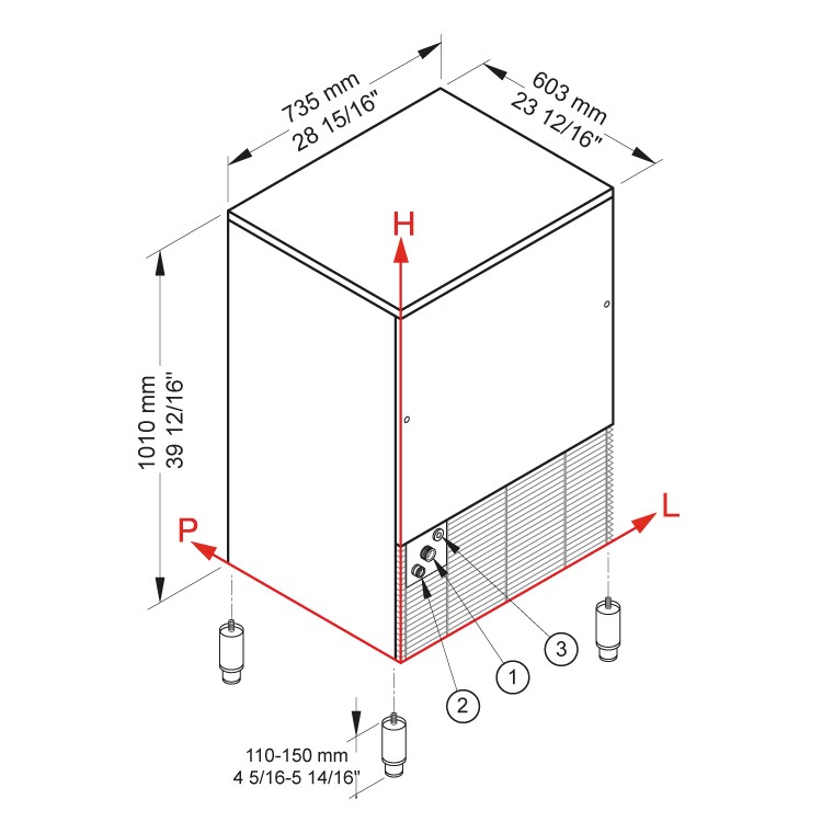 Brema Eiswürfelbereiter CB Serie 955A HC  B-QUBE DP - Würfel (95kg)